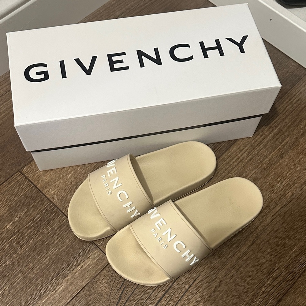 Givenchy Cream Slides with Logo